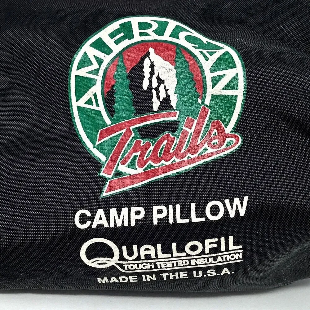 Vintage American Trailers Made in USA Camp Pillow Quallofil Packable Small